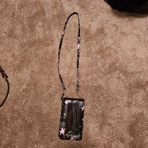 Floral Black Crossbody Bag Phone Case